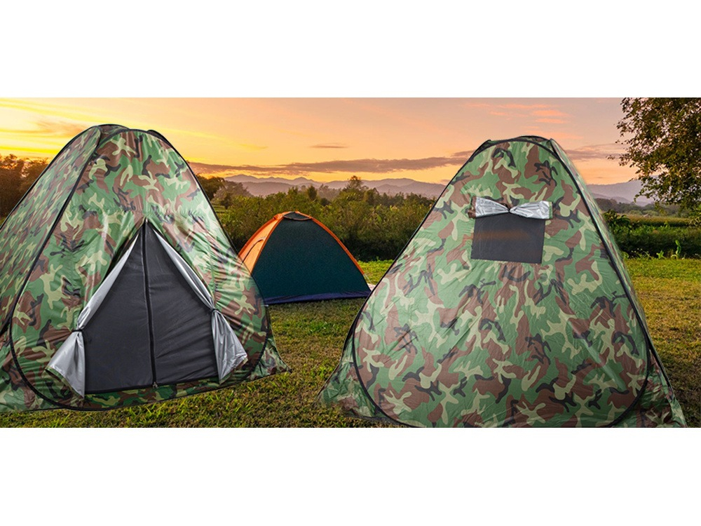 Cort camping pentru 4 persoane, 200 x 200 x 130 cm, cu husa, impermeabil, model camuflaj [9]