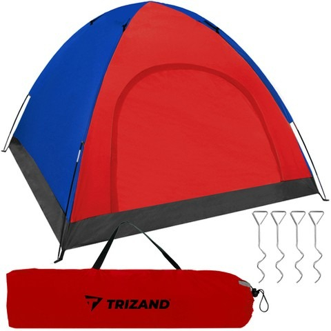 Cort camping cu plasa anti insecte,pentru 2-3 persoane,190x190x123 cm - Albastru/Rosu [9]