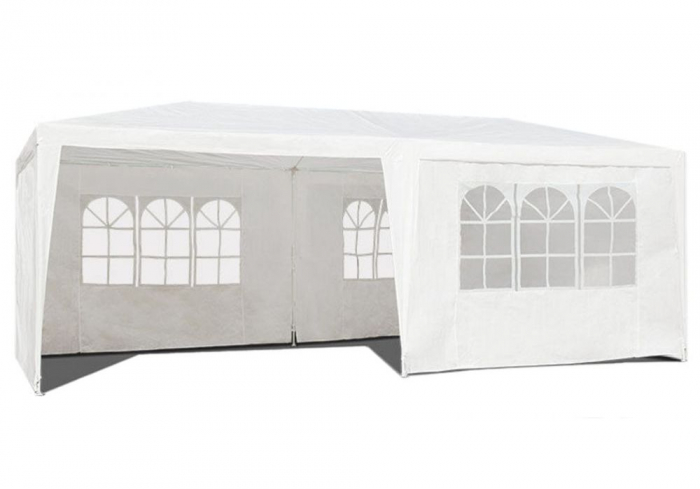 Perete pavilion din polietilena cu fereastra, 295x195 cm - Alb [6]