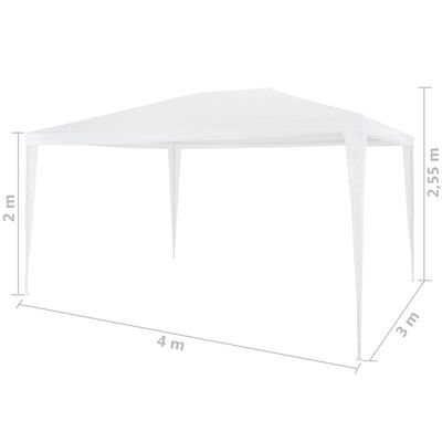 Pavilion curte,gradina,evenimente 3x4 m cu accesorii de montare incluse - Alb [2]