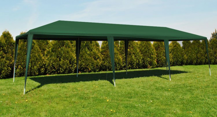 Cort,pavilion de curte,gradina,evenimente 3x9 m cu 8 pereti laterali cu ferestre - Verde [8]