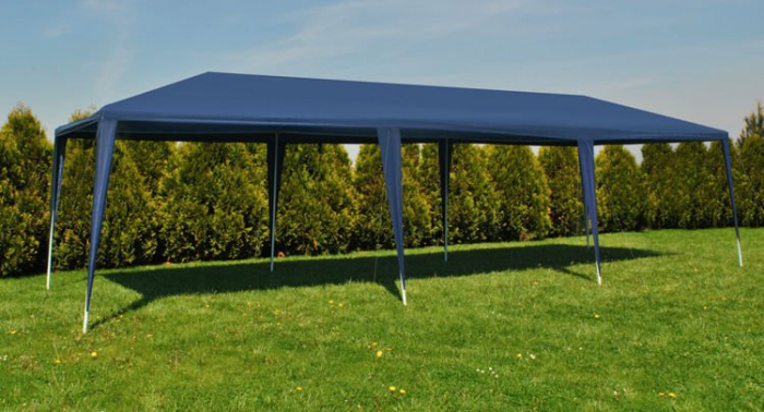  Cort,pavilion de curte,gradina,evenimente 3x9 m cu 8 pereti laterali cu ferestre - Albastru [7]