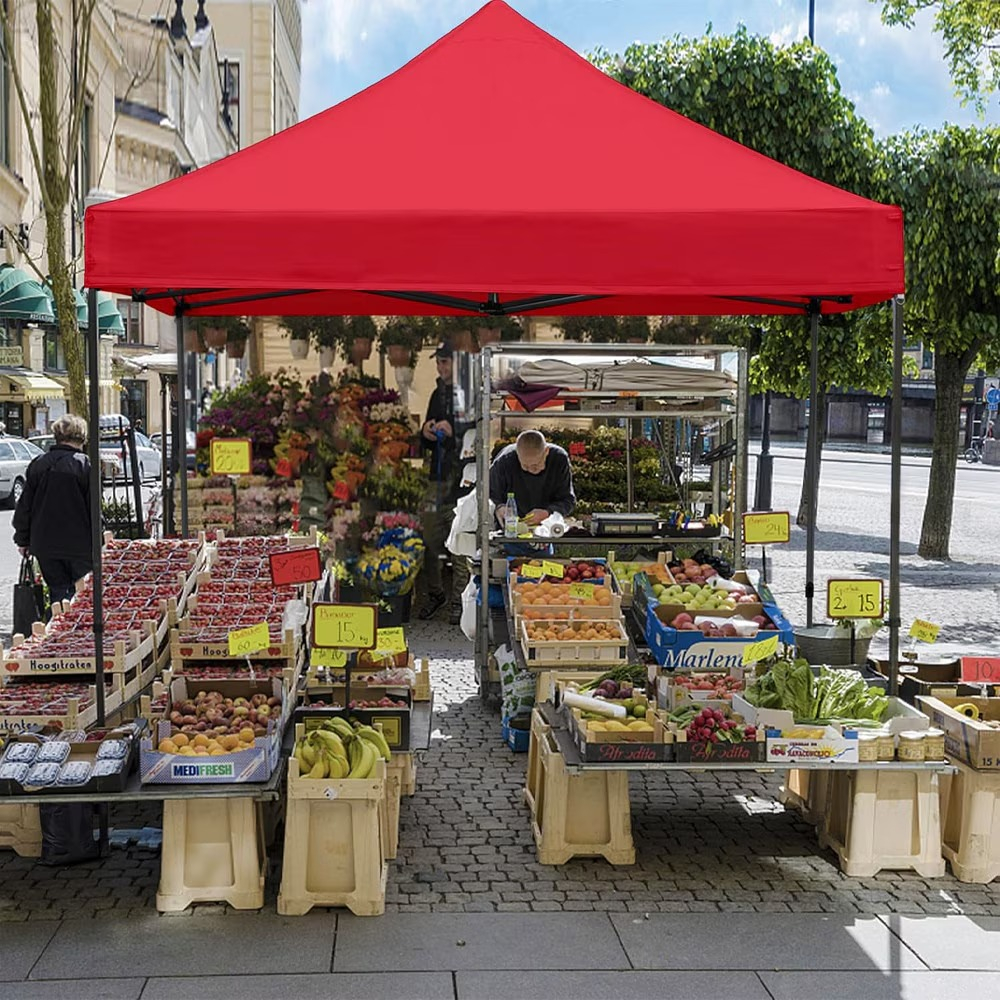 Cort tip Pavilion 3x3 m, pliabil tip armonica, structura metalica solida, prelata impermeabila, protectie UV, pentru gradina, terasa, curte si evenimente [2]