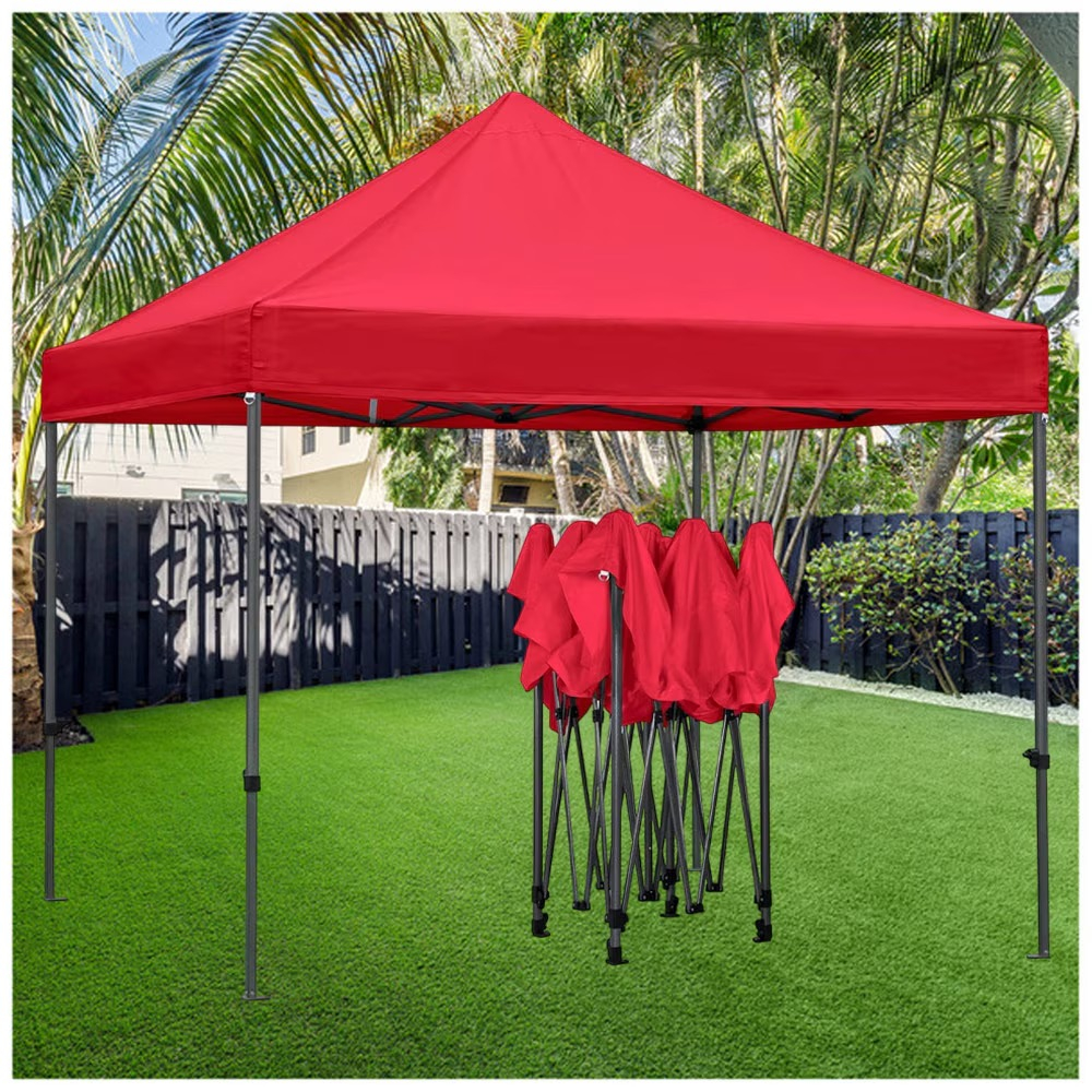 Cort tip Pavilion 3x3 m, pliabil tip armonica, structura metalica solida, prelata impermeabila, protectie UV, pentru gradina, terasa, curte si evenimente [3]