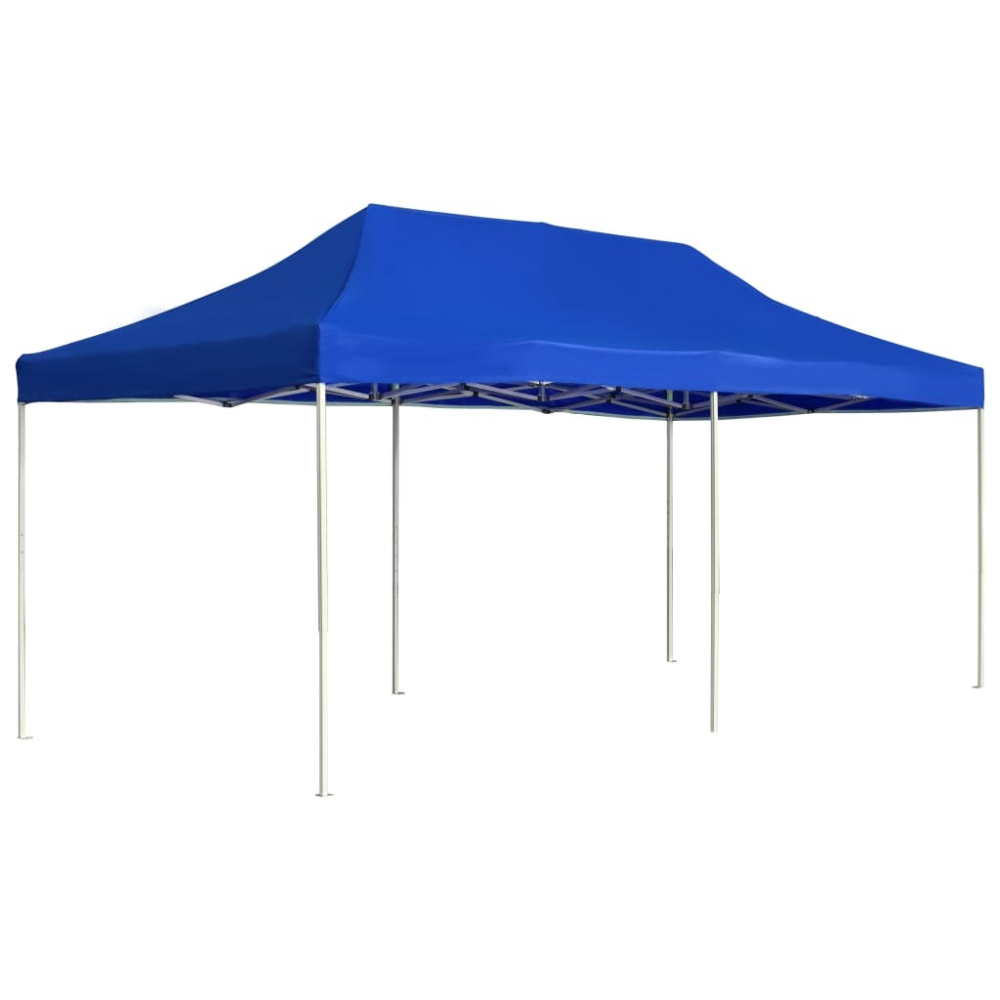 Cort tip pavilion, 3x6 m, perete lateral de 12 m, pliabil, poliester impermeabil, albastru [5]