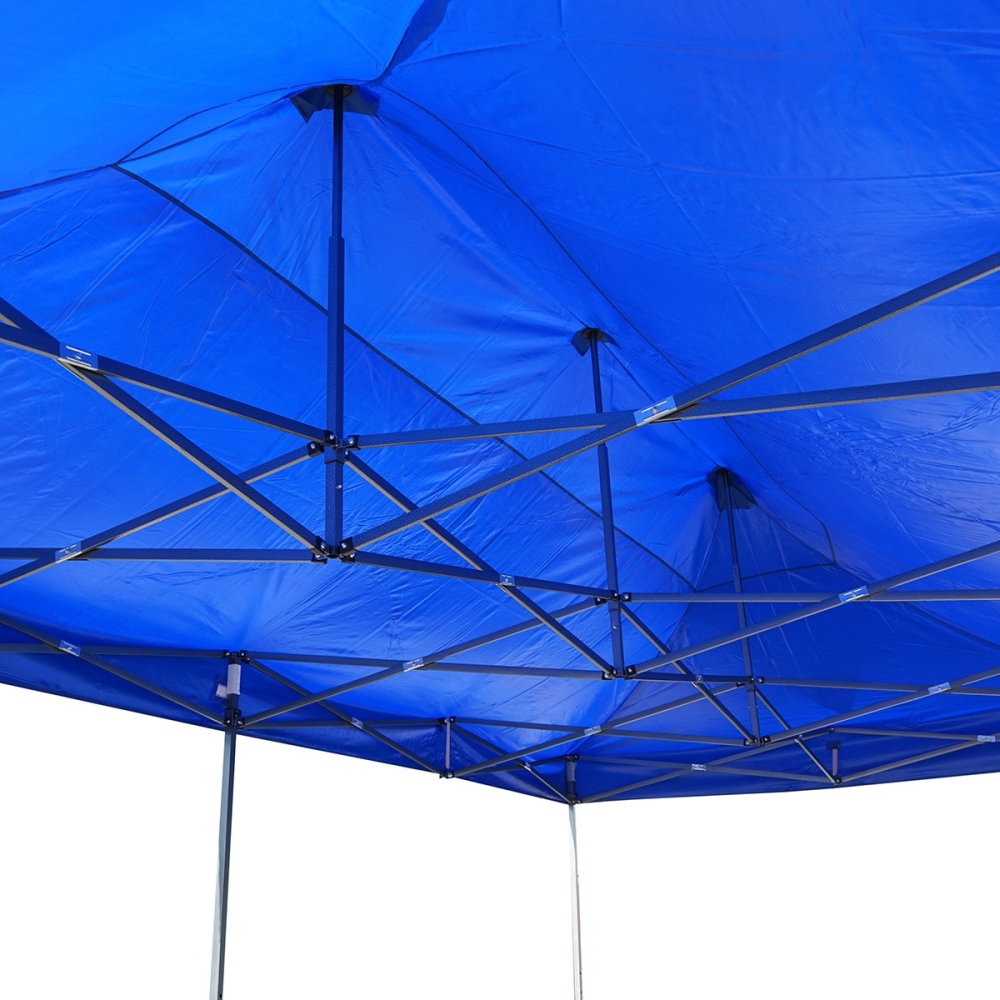 Cort tip pavilion, 3x6 m, perete lateral de 12 m, pliabil, poliester impermeabil, albastru [3]