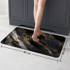 Covoras baie ultra absorbant antiderapant, uscare rapida, model marmura, 50x80 cm, confort si siguranta [3]