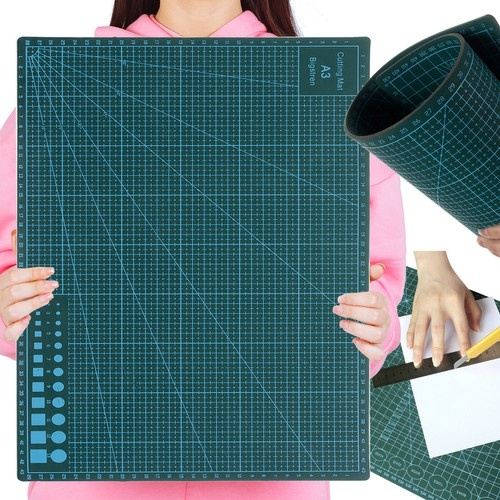 Covoras de taiere verde A3 45 x 30 cm, auto-reparator, fata-verso, 3 straturi, antiderapant, pentru modelism, craft si proiecte DIY [11]