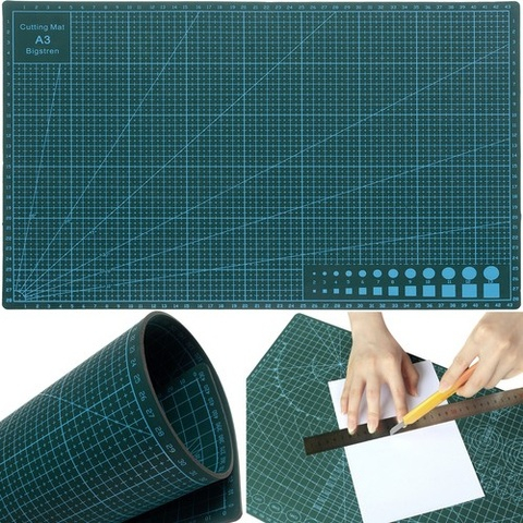 Covoras de taiere verde A3 45 x 30 cm, auto-reparator, fata-verso, 3 straturi, antiderapant, pentru modelism, craft si proiecte DIY [2]