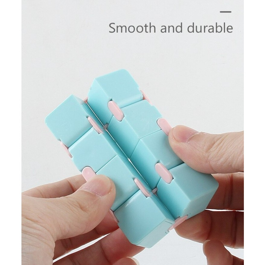 Cub antistres albastru roz 4 x 4 x 4 cm, fidget Infinity Cube pliabil din ABS [4]