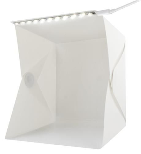 Cub foto pliabil, 20 LED-uri SMD, micro USB 5V, fundal alb negru PVC [5]