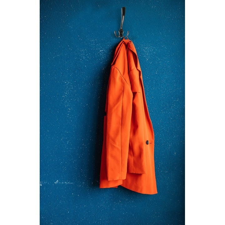 Cuier pentru haine, accesorii, metal, montare pe perete, 13.8 x 7 cm, negru [11]