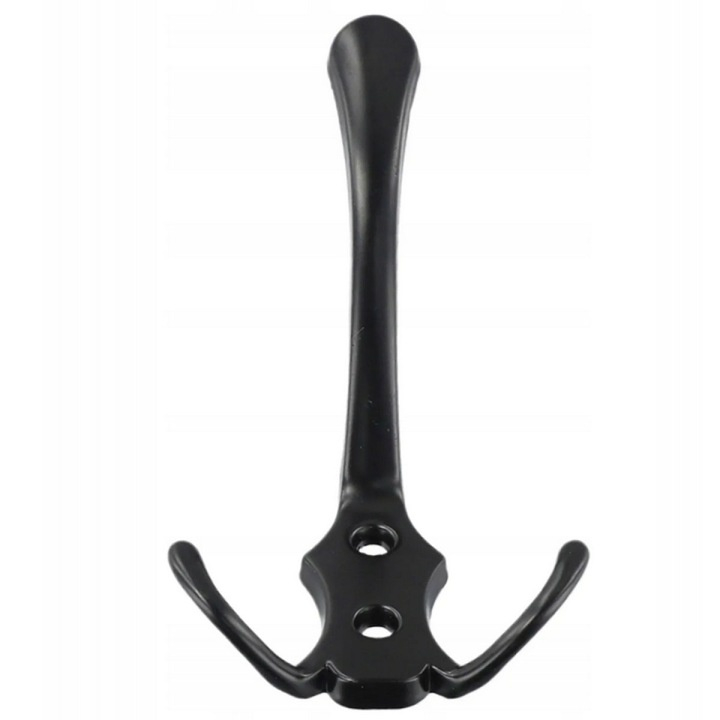 Cuier pentru haine, accesorii, metal, montare pe perete, 13.8 x 7 cm, negru [3]