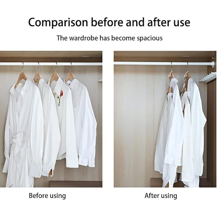 Cuier pentru haine, accesoriu umeras, plastic, 5 x 2 cm, alb [9]