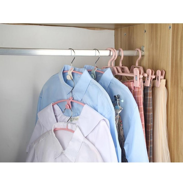 Cuier pentru haine, accesoriu umeras, plastic, 5 x 2 cm, alb [5]