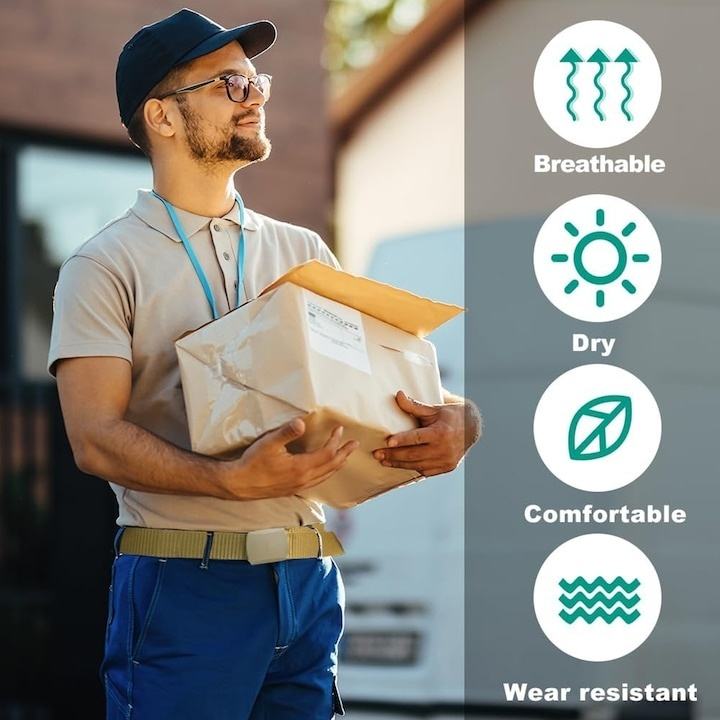 Curea barbati din nylon ajustabila, design fara gauri, catarama din plastic rezistent, 120 cm, auriu – eleganta, practica si confortabila pentru uz zilnic [5]