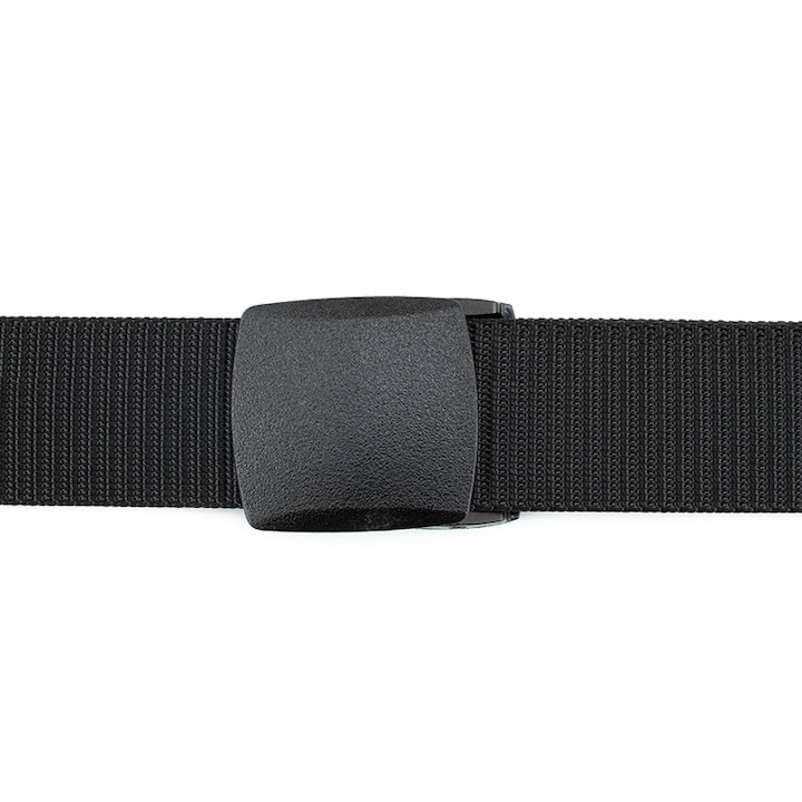 Curea barbati din nylon ajustabila, design fara gauri, catarama din plastic rezistent, 120 cm, neagra – confort, rezistenta si stil modern [5]