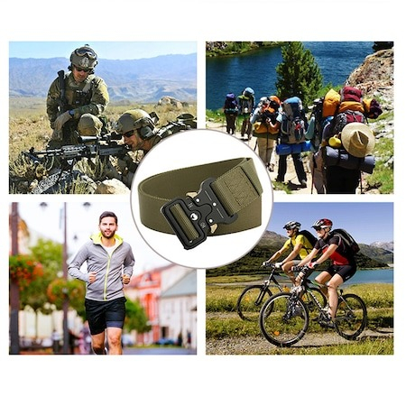 Curea tactica de teren pentru barbati, din Nailon, 125cm, Verde [5]