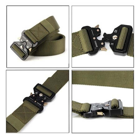 Curea tactica de teren pentru barbati, din Nailon, 125cm, Verde [6]