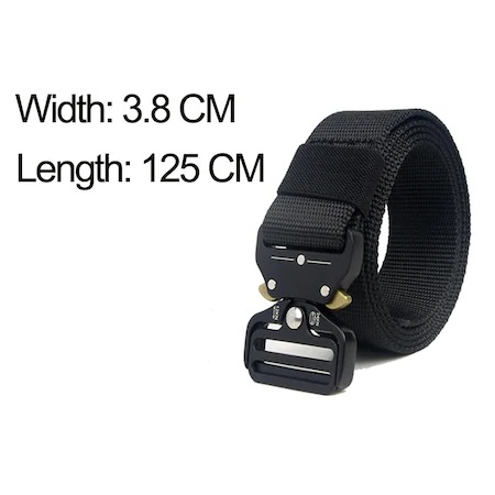 Curea tactica de teren pentru barbati, din Nailon, 125cm, Neagra [3]