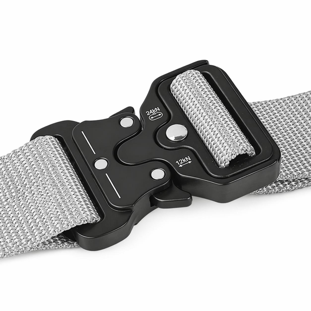 Curea tactica, pentru barbati, poliester, 131 x 3.8 cm, ajustabila, rezistenta, gri [13]