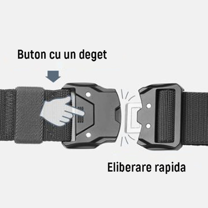 Curea tactica, reglabila, textil/metal, negru [3]