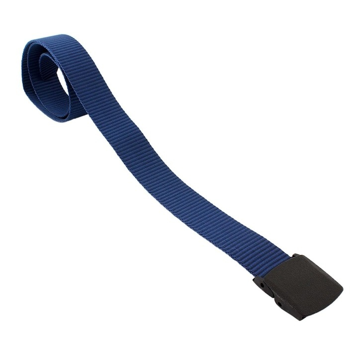 Curea tactica, tip militar, textila, cu catarama din plastic, lungime 105 cm, albastru [3]