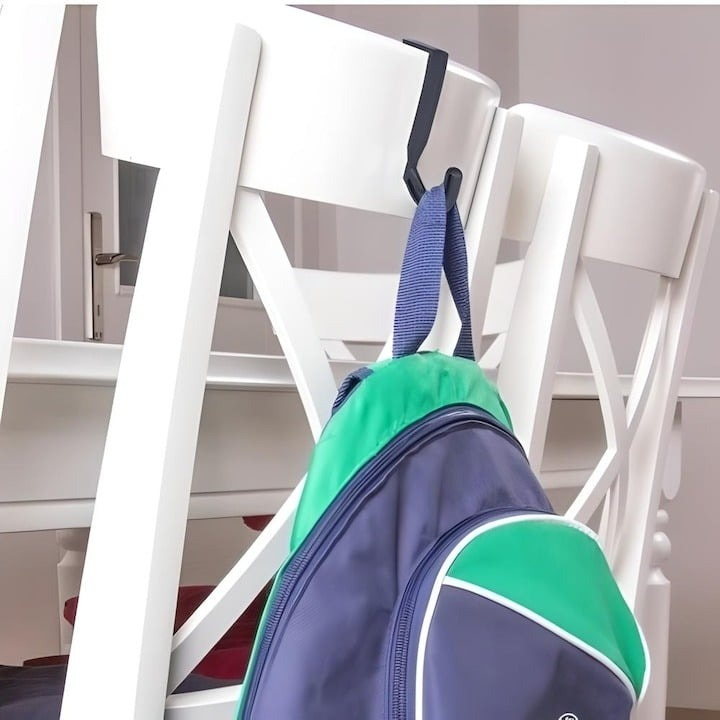 Cuier de plastic pentru usa, Set 2 buc., universal, negru, plastic, 2.2 x 1 x 5 cm [5]