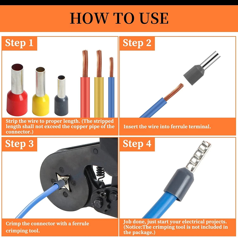 Cutie cu 1800 conectori electrici tip tub capat izolati pentru cabluri multifilare AWG 0.5-10 mm², organizator compartimentat [3]