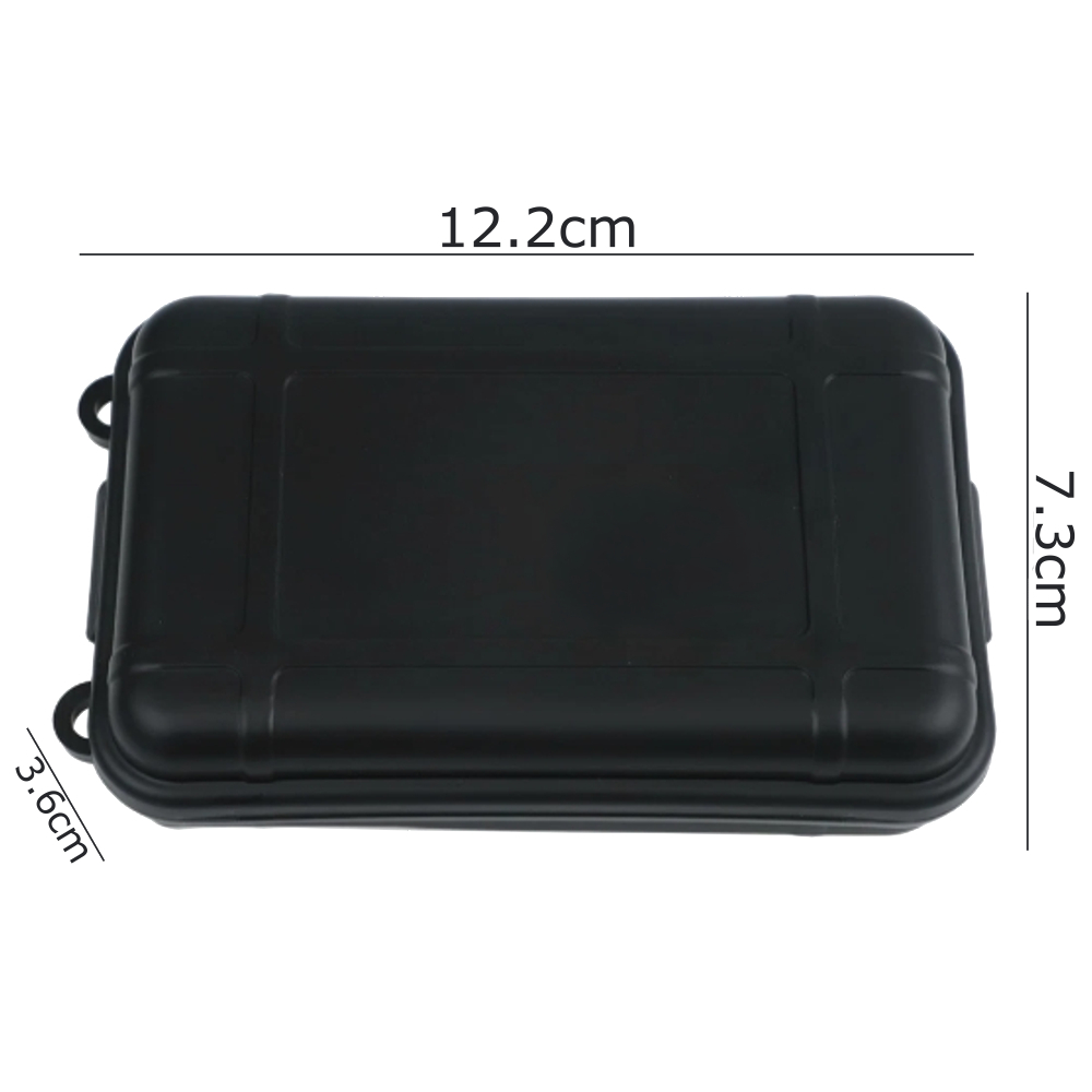 Cutie etansa depozitare universala, organizator compact ABS rezistent, 4 cleme, negru, marime S 12.2x7.3x3.6 cm [3]