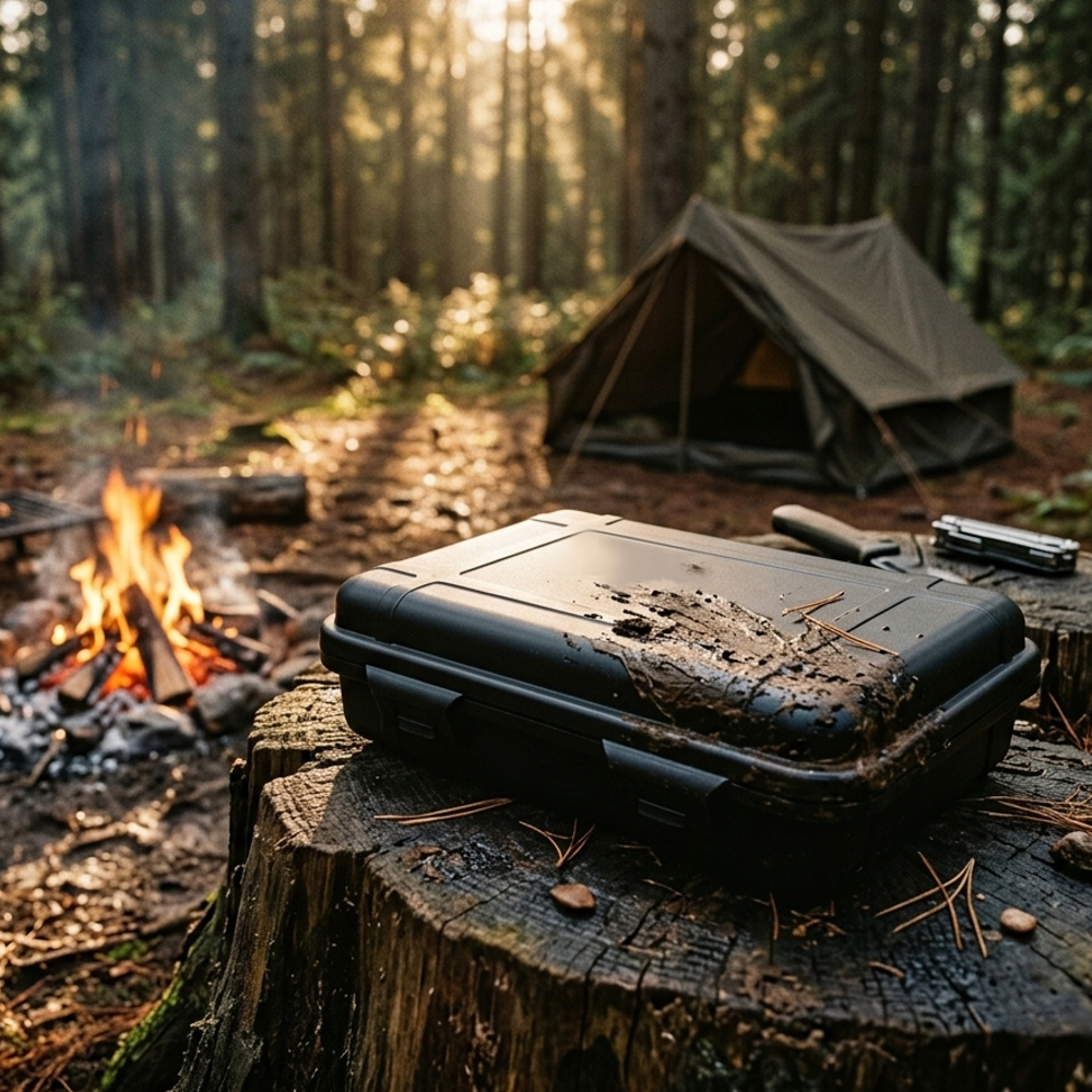 Cutie tactica outdoor ABS nivel militar IP54, rezistenta la socuri, apa si praf, 20x11.5x6 cm, cu 4 inchizatori si prindere snur [4]