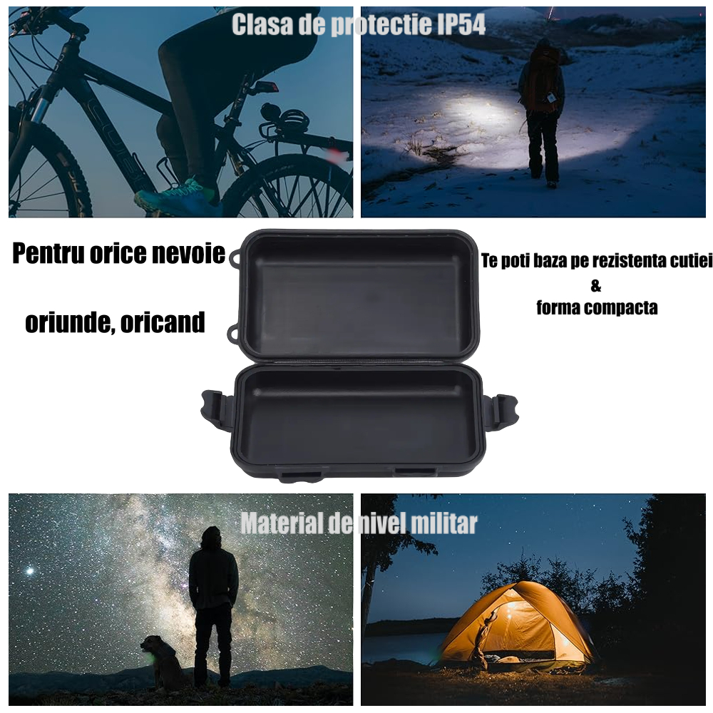 Cutie tactica outdoor ABS nivel militar IP54, rezistenta la socuri, apa si praf, 20x11.5x6 cm, cu 4 inchizatori si prindere snur [5]