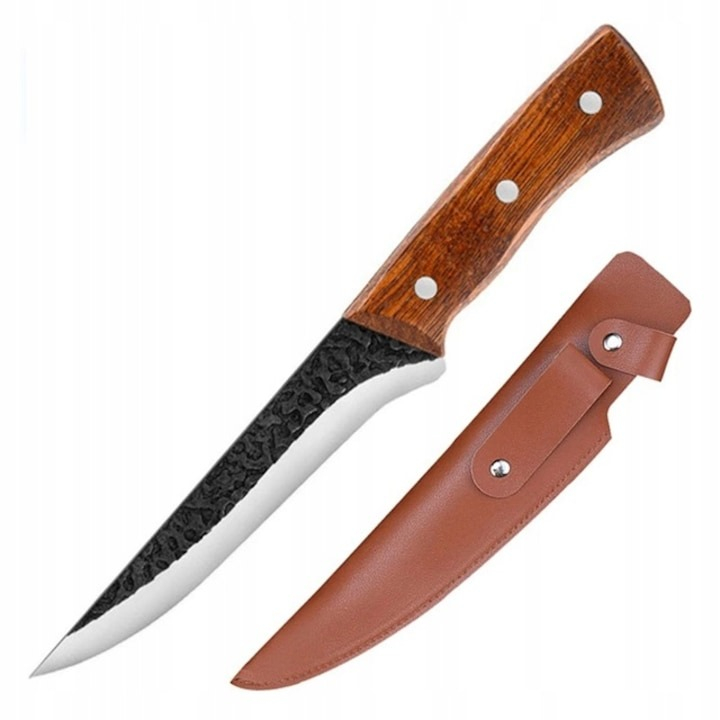 Cutit de bucatarie, 28 cm, otel inoxidabil, maner ergonomic, husa maro [2]