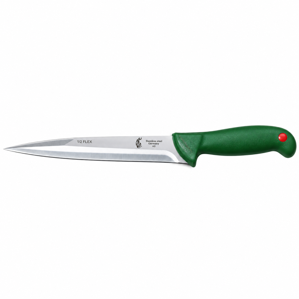 Cutit macelar verde 33 cm, lama 21 cm ascutita pe ambele parti, 150 g, otel inoxidabil, maner ergonomic, pentru injunghiere si spintecare [2]