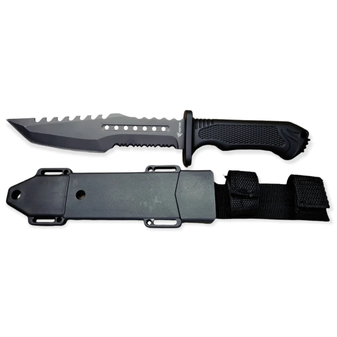 Cutit negru 31 cm cu lama fixa din otel inoxidabil 18 cm, lama zimtata 3,6 mm, [3]