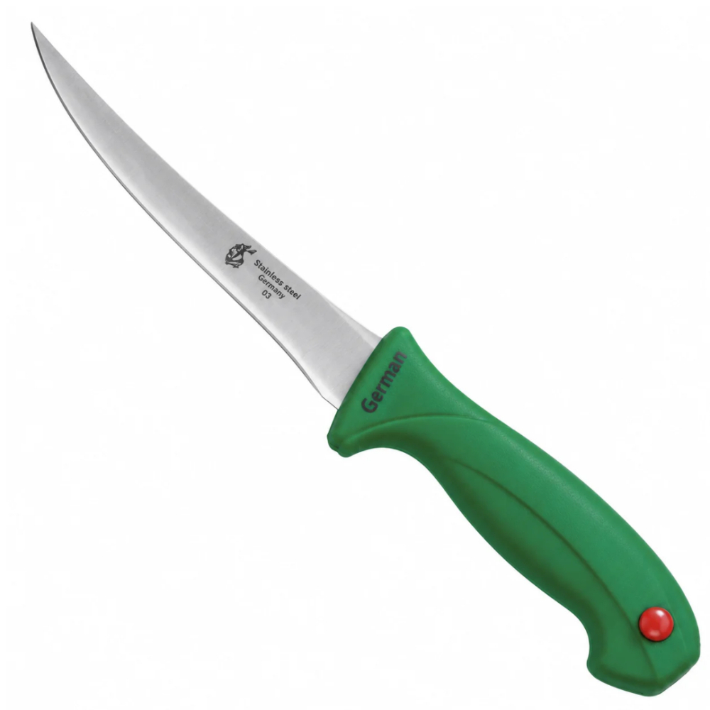Cutit pentru dezosat verde 26,5 cm, lama curbata 13,5 cm, 85 g, otel inoxidabil, maner ergonomic, pentru transare si fasonare carne [3]