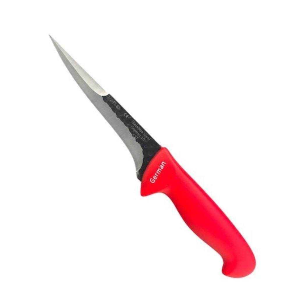 Cutit pentru injunghiere rosu 29 cm, lama dublu tais 15 cm, 123 g, otel inoxidabil, maner ergonomic, pentru sacrificare si procesarea carnii [4]