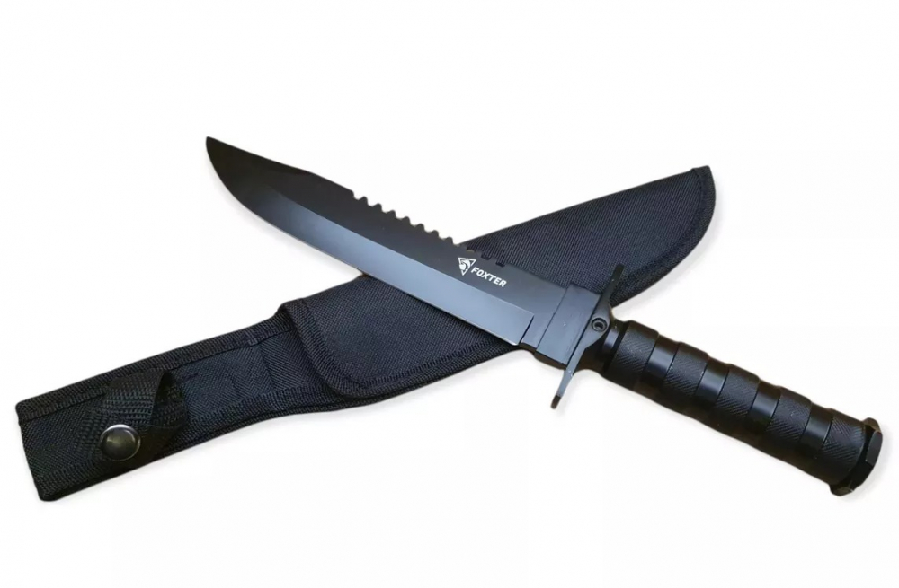 Cutit pentru vanatoare, otel inoxidabil, maner ergonomic, 35 cm, husa inclusa, negru [4]