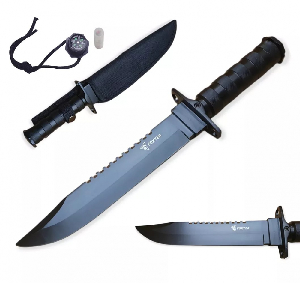 Cutit pentru vanatoare, otel inoxidabil, maner ergonomic, 35 cm, husa inclusa, negru [5]