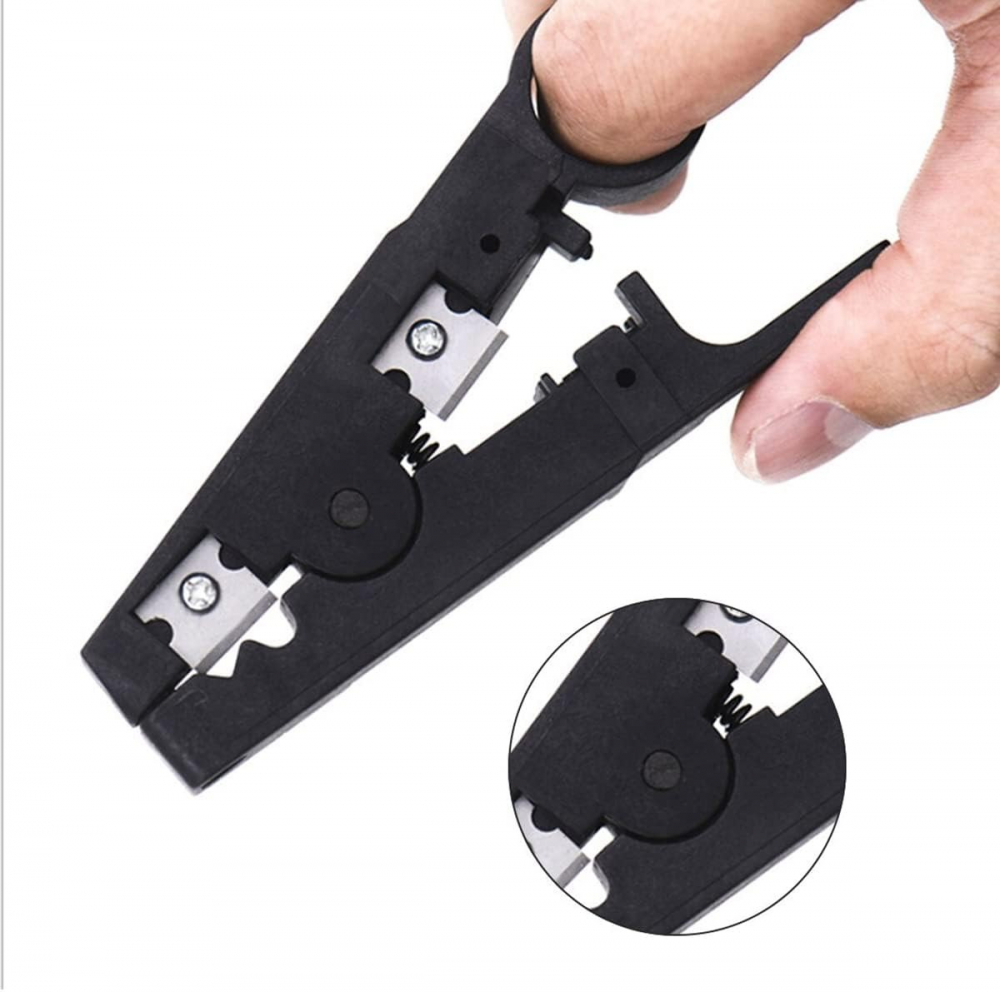Cutit universal multifunctional pentru dezizolarea cablurilor retea LAN RJ 11,RJ 45 - Negru [5]