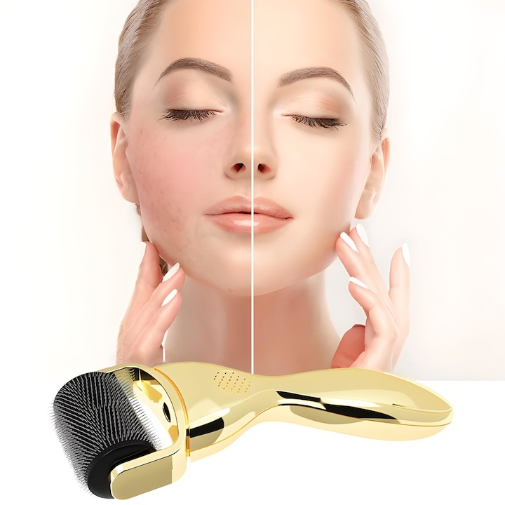 Derma Roller 3 in 1 cu ace din titan, 0.5 / 1.0 / 1.5 mm – tratament pentru regenerarea pielii, reducerea ridurilor, cicatricilor si vergeturilor [4]