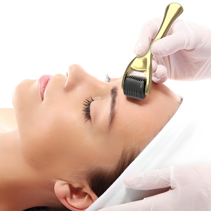 Derma Roller 3 in 1 cu ace din titan, 0.5 / 1.0 / 1.5 mm – tratament pentru regenerarea pielii, reducerea ridurilor, cicatricilor si vergeturilor [5]