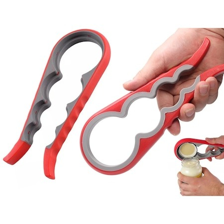 Desfacator de capace universal, pentru borcane si sticle de marimi diferite, 22.5x10 cm - Rosu [4]