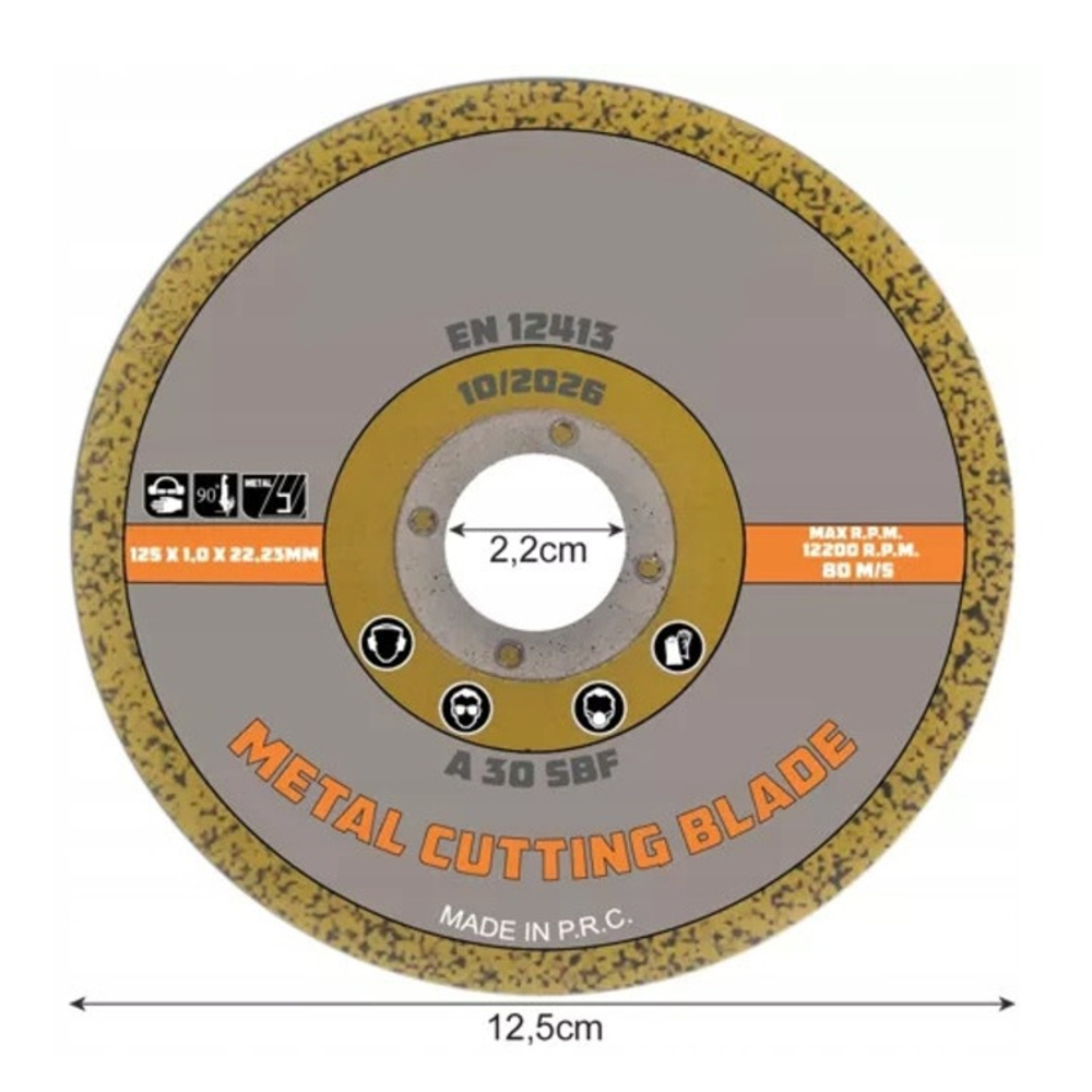 Disc abraziv taiere metal 125x1x22.23 mm pentru polizor unghiular, taiere precisa fier si otel [2]