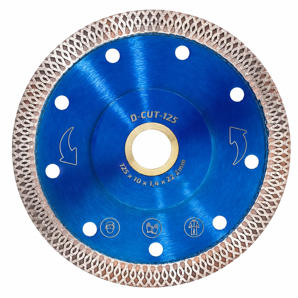 Disc diamantat profesional pentru portelan, gresie, ceramica si piatra, 125 mm, taiere uscata, albastru [6]