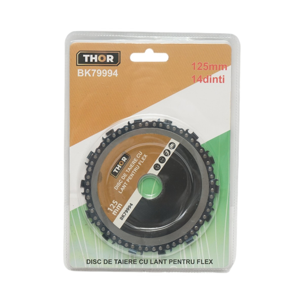 Disc pentru polizor unghiular, cu lant, 14 dinti, 125 x 22 mm, pentru taierea lemnului [3]