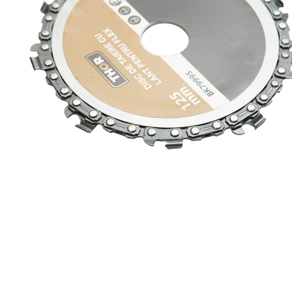 Disc pentru polizor unghiular, cu lant, 9 dinti, 125 x 22 mm, pentru taierea lemnului [2]