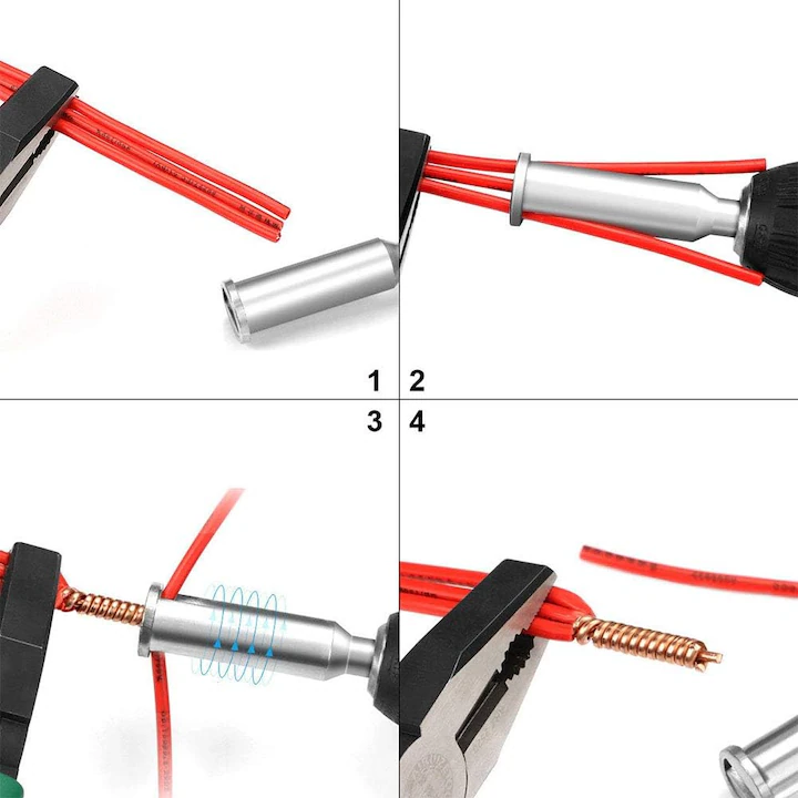 Dispozitiv argintiu pentru rasucirea sarmei, adaptor pentru masina de gaurit [4]