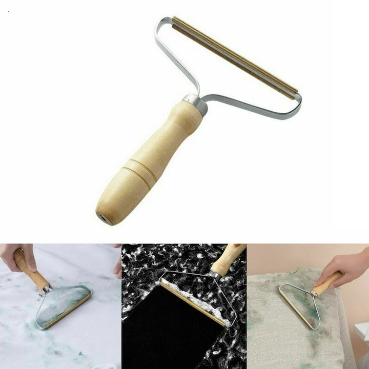 Dispozitiv manual pentru indepartarea scamelor de pe haine si tapiterii, lama metalica, maner ergonomic, 16.5 cm [8]
