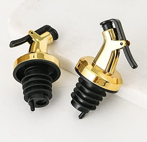 Dop cu picurator, cauciuc si plastic, pentru sticle, cu capac, 8.5 x 3 cm, universal, auriu/negru [5]